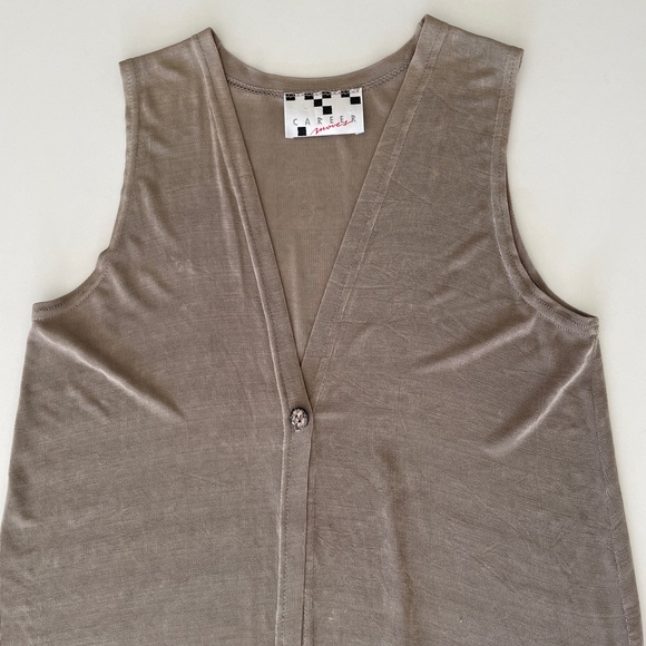 Vintage Career Moves Long Cardigan Tank Top - Picture 6 of 11